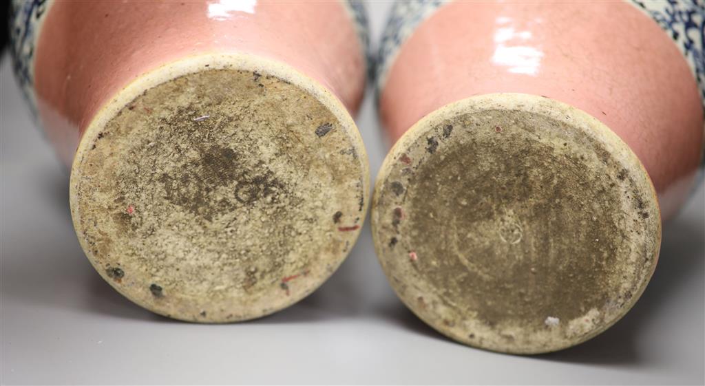 A large pair of 20th century Chinese crackle glaze vases, of tapering baluster form,